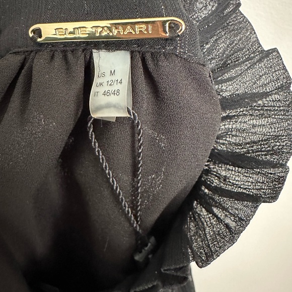 Elie Tahari Black Ruffled Halterneck Midi Dress NWT - Picture 8 of 8